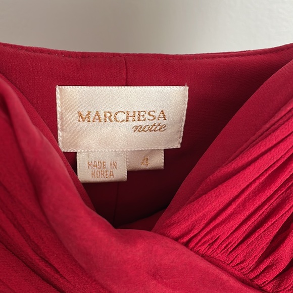 Marchesa Notte Silk Chiffon gown - wine red - Picture 11 of 11